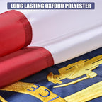 Georgia State Flag 4x6 Ft Deluxe Full Embroidered Premium Polyester Durable GA Outside Flag with Sewn Stripes and Brass Grommets for Indoor/Outdoor