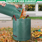 Reusable Yard Waste & Lawn and Leaf Bags with Gloves Pack - 72 & 32 Gallon Heavy Duty Lawn Trash Bags, Multi-Purpose: Garden Debris, Leaf Collection & Tool Storage, Collapsible for Easy Storage