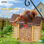 iBorn Bird Feeders for Outdoors,Bird Feeder with Double Suet Holders,Suet Feeder for Outside Hanging,Large Weatherproof Metal Roof,Easy to Refill & Clean,3.2 LBs Seed Capacity + 2X Cakes,1 Pack,Coffee