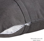 Greendale Home Fashions Sunbrella 20" Square Outdoor Throw Pillow with Removable Cover (Set of 2), Canvas Coal 2 Count