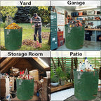 Gardzen 3-Pack 72 Gallon Yard Waste Bags, Reusable Heavy Duty Collapsible Garden Leaf Bags with Plastic Ring, Stand-Up Yard Waste Bin for Leaves, Lawn Debris & Grass Clippings, PE Material