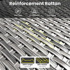 ovios 7 Pieces Patio Furniture Set, Outdoor Wicker Sofa Couch with Swivel Chairs 54" Fire Pit Table, High Back All Weather Modern Conversation Sets, Grey Rattan, Grey