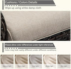 4 Pieces Patio Conversation Set, Wicker Chairs Set of 2 and Two Ottomans with 3.5-inch Seat Cushions, High Back and Curved Armrest for Backyard, Balcony and Deck, Beige