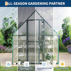 6X4 ft Polycarbonate Greenhouse with Aluminum Frame, Polycarbonate Greenhouse for Outdoors, Greenhouses with Ventilation, Aluminum Large Walk-in Greenhouses for Outside