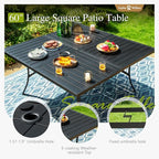 Sophia & William Patio Dining Set for 8, Lightweight Aluminum Outdoor Dining Chairs and Large Square Metal Table, Stackable Chairs and Easy to Move for Lawn Garden Yard (Grey)