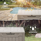 DWVO 30 Gallon Outdoor Storage Deck Box, Resin Patio Storage for Gardening Tools, Patio Cushions, Waterproof and Lockable (Light Brown)