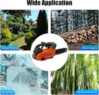 Gasoline Chainsaw, 25.4CC 2-Stroke 900W 12 Inch Gas Powered Chainsaw Handheld Gasoline Chainsaws Single Cylinder Air-cooled Cordless Petrol Chain Saws for Wood Cutting Tree Stump Trimming