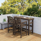 SERWALL Outdoor Bar Table and Chairs Set, Adirondack Bar Chairs Set of 2 and Bar Height Table, All Weather HDPE Outdoor Patio Bar Set, Outdoor Furniture for Outside, Poolside, Backyard, Garden, Coffee