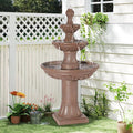 Italian Outdoor Water Fountains Garden Decor - 48.4''H Fountains and Waterfalls Outside, Large Cascading Indoor Floor-Standing Resin Bubbler Fountain Features W/Pump for Patio, Yard (Brown)