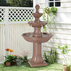 Italian Outdoor Water Fountains Garden Decor - 48.4''H Fountains and Waterfalls Outside, Large Cascading Indoor Floor-Standing Resin Bubbler Fountain Features W/Pump for Patio, Yard (Brown)