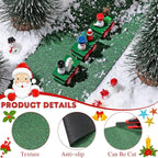 Marspark Christmas Village Accessories 5 x 50 Inch Christmas Miniature Road Village Street Mat Xmas Snow Street Decorations for Little Landscape(Grass Style)