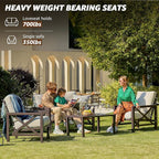 NATURAL EXPRESSIONS 4 Pieces Patio Furniture Sets,Outdoor Sectional Metal Furniture Conversation Set with Loveseat Chair,2 Single Chairs 1 Metal Table,6.5" Beige Cushions for Yard,Garden