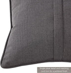 Greendale Home Fashions Sunbrella 21'' x 14'' Rectangle Outdoor Throw Pillow with Removable Cover (Set of 2), Canvas Coal