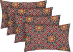 RSH DECOR: Lumbar Throw Pillows Set of 4 | 20” x 12" | All-Weather Spun Fabric | Water and Fade-Resistant | Outdoor Support Pillows for Patio Furniture | Medlo Sonoma