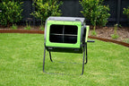 Maze 48 Gallon Outdoor Compost Bin Tumbler for Food Waste - Outdoor Compost Bin for Kitchen Garden & Homestead Heavy Duty Dual Chamber Waste Recycling Machine