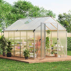 6 x 10 ft Greenhouse, Greenhouses for Outside, Polycarbonate Greenhouse with Aluminum Frame, Lockable Door and Ajustable Roof Vent for Backyard, Green Houses for Outside Garden Backyard, Patio