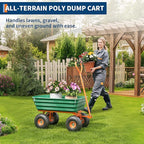 All-Terrain Garden Dump Cart with Removable Bed | 600Lb Heavy Duty Utility Wagon for Yard Work | 180° Pivoting Handle for Easy Control | Hauls Soil, Plants, Tools with Ease