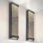ASD LED 24 Inch Bubble Glass Wall Light Fixture | 22W 530LM 3000K-5000K 100-277V | 3CCT, Waterproof, Dimmable, Up-Down Glow, ETL Listed | Exterior Flush Mount Sconce, Outdoor Lighting | Black, 2 Pack