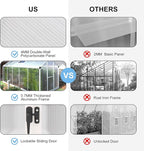 MUPATER 6' x 10' Polycarbonate Greenhouse, Heavy Duty Greenhouse with 4MM Polycarbonate Panel, Aluminum Green-House Kit with Lockable Door & Adjustable Roof Vent for Plants, Backyard, Garden, White
