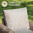 Patio Furniture Set 2 pcs, Wicker Outdoor Patio Furniture, 2 Single Chairs, Rattan Patio Conversation Set for Backyard Deck, Beige