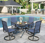 Sophia & William Patio Chairs Set of 4, Swivel Outdoor Chairs Textilene Patio Dining Chairs Heavy Duty with Metal Frame Support 300lbs for Lawn Yard Garden All Weather Blue