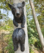 Ferocious Black Bear Trapped in a Tree Statue Tree Hugger Garden Peeker Figurine Yard Art Outdoor Decoration Sculpture