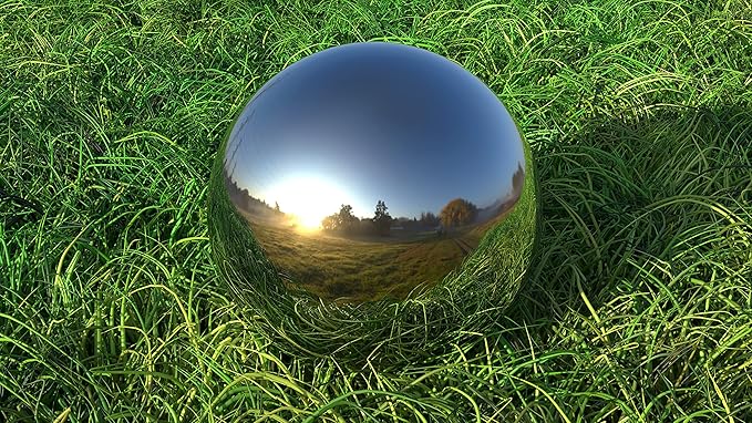 Lulu Decor, Size 16 Silver Stainless Steel Gazing Mirror Ball, Smooth Reflective Shiny Garden Decoration Globe