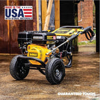 DeWalt DXPW3425E-S 3400 PSI Gas Pressure Washer, 2.5 GPM Axial Cam Pump, 208cc Recoil with Electric Start Engine, Spray Gun and Wand, 5 QC Nozzles, 5/16-in. x 25-ft. Hose, 49-State