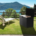 50 Gallon Waterproof Large Resin Deck Box Indoor/Outdoor Lockable Storage Container and Seating for Garden, Pool, and Patio (50 Gallon,Black)
