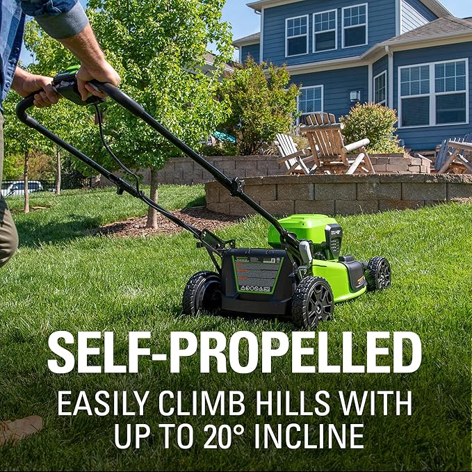 Greenworks 48V (2x24V) 21" Cordless Battery Self-Propelled Mower & 10" String Trimmer Combo Kit w/ (2) 5.0Ah Batteries & Charger