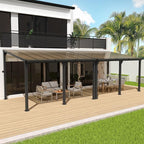 10 * 28FT Pergola,Outdoor Gazebo,Hardtop Lean to Gazebo,Wall Mounted Pergola,Pergolas Gazebos Clearance,Aluminum Frame Pergola,UV Resistant Patio Roof,Patio Awnings for Porch,Lawn,Backyard