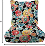 RSH DECOR: Deep Seating Cushion with Pillow Back | 25” x 25” Seat | Water and Fade-Resistant Spun Fabric | Outdoor Chair Cushion Set for Patio Furniture | Colsen Noir