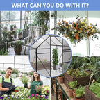 6x6 FT Polycarbonate Greenhouse,All Season Heavy Duty Walk-in Garden Plants Green House for Outdoor Backyard,Raised Base and Anchor Aluminum,Easy to Install,Black
