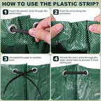 Reusable Yard Waste Bags, 72 Gallons Lawn and Leaf Bags Heavy Duty Garden Waste Bags with Reinforced Handles, 3 Pcs Foldable Leaf Collector Bag for Loading Garden Leaves, Trash - Green
