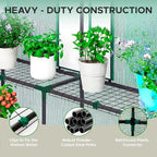 Elly Walk-in Outdoor Greenhouse with Durable PE Cover 56 x 56 x 76 Portable Green House with 2 Mesh Side Windows, Shelf Clips, 3 Tier 8 Shelves Heavy Duty, Plant House with Roll-up Zipper Door