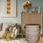 Wood Grain Laundry Basket Foldable With Handles Tree Stump Texture Tote Bag Oxford Cloth Colorful Laundry Hamper Clothes Toy Storage Bucket For Bathroom/Laundry/Bedroom 18.9" x 16.5 "