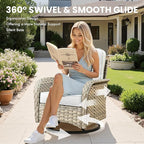 Outdoor Sectional Patio Furniture Set with Swivel Rocking Chairs,10 Pieces Wicker Conversation Sets L Shaped Couch Out Door Sofa Set Outside Furniture for Garden Deck Yard Porch,Grey