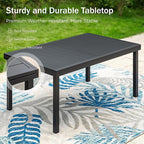 PHI VILLA 7 Piece Outdoor Dining Set for 6, Expandable Metal Dining Table & 6 Cushioned Rattan Chairs for Patio, Deck, Yard