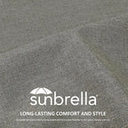 Outdoor Sunbrella Decorative Throw Pillow Covers Only, Pack of 4, 17"x17" & 20"x12" Water Repellent Replacement Lumbar Pillow Case for Patio, Couch, Sofa and Patio Furniture, Cast Shale