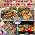 Grill Mesh Mat Set of 6, Non Stick BBQ Grill mats, Heavy Duty Grilling mats Barbecue Grill Accessories, Reusable and Easy to Clean, Works on Gas, Charcoal, Pellet Grill and More, 15.75 x 13inch, Black