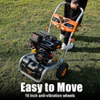 Gas Pressure Washer 3500 PSI, 2.3 GPM Heavy Duty High Power Washer,209CC 7HP Engine with 25Ft Pressure Hose, Axial Aluminum Pump, Soap Tank, Spray Gun and Wand, 4 Quick Connect Nozzle (Orange)