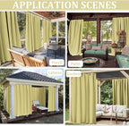 Gazebo Universal Replacement Privacy Curtain,10'×12' Gazebo Outdoor Waterproof Curtains, 4-Panels Sidewall Curtains with Double Zipper for Patio Canopy, Garden and Backyard (Curtain Only)