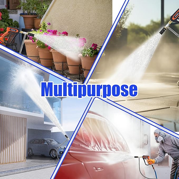 Adjustable Long Range Nozzle for Pressure Washer 2-2.5 GPM, Downstream Injection Spray Nozzle Kit, High Power Washing External Chemical Injector with 1/4” Quick Connect, 2000 to 3000 PSI