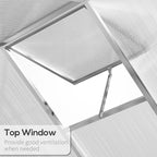 Outsunny 4' x 6' Greenhouse for Outdoors, Polycarbonate Greenhouse with Rain Gutter and Roof Vent, Aluminum Walk-in Green Houses for Outside Patio Backyard Garden