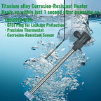 2000W Titanium Fully Submersible Water Heater for Hot Tub & Swimming Pool – Portable Immersion Electric Heater with GFCI & Temp Control for Bathtub, Baptismal Pool & Above Ground Pool