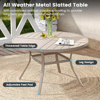 DIFY 5 Pieces Outdoor Patio Dining Set, 4 Sandshell Textilene Swivel Dining Chairs and 40.6" Sandshell Round Metal Dining Table, Outdoor Table and Chairs