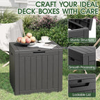 NUNU LAB 32 Gallon Resin Outdoor Storage Box 2 Pack Waterproof Deck Box for Patio Cushions, Garden Tools, Pool Accessories,Backyard Storage Bin,Black
