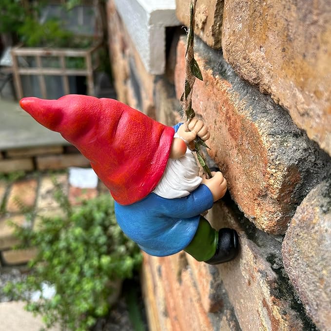 Hanging Gnome Garden Statue Decoration,Climbing Gnomes Statue Figurine Ornament for Indoor Outdoor Home Garden Decor