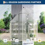 6X4 ft Polycarbonate Greenhouse with Aluminum Frame, Polycarbonate Greenhouse for Outdoors, Greenhouses with Ventilation, Aluminum Large Walk-in Greenhouses for Outside