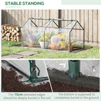 Outsunny 4' x 2' x 2' Portable Mini Greenhouse, Small Green House with PVC Cover, Roll-up Zippered Windows for Indoor, Outdoor Garden, Clear